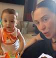 Claudia Raia se emociona com a primeira palavra do filho.  Foto: Reprodução/Instagram / Márcia Piovesan