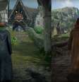 A tela de recarga de mapa no Switch (à esquerda) e a caminhada sem interrupções na versão do PC (direita).  Foto:  SwitchUp  / Voxel