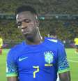 Vini Jr. jogou menos de meia-hora diante da Colômbia –  Foto: Reprodução/sportv / Jogada10