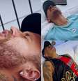 'Pelo amor de Deus': Neymar chora de dor e surge com a filha, Mavie, no colo em bastidores da fisioterapia por grave lesão no joelho.  Foto: Reprodução, Instagram/@neymarjr / Purepeople