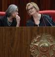 Cármen Lúcia (esq.) e Rosa Weber: por quase 12 anos, ministras foram as únicas duas mulheres na corte de 11 integrantes  Foto: Agência Brasil / BBC News Brasil