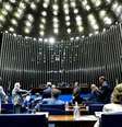 BRASILIA DF NACIONAL 04-10-2023 SENADO RODRIGO PACHECO Plenv°rio do Senado Federal durante sessv£o deliberativa extraordinv°ria. Na pauta, PLP 23/2019, projeto de lei que permite a adesv£o de empresas de nanotecnologia ao Simples Nacional. Em pronunciamento, v† bancada, senador Rogerio Marinho (PL-RN). Participam: presidente do Senado Federal, senador Rodrigo Pacheco (PSD-MG); senador Esperidiv£o Amin (PP-SC); senador Luis Carlos Heinze (PP-RS). FOTO Waldemir Barreto/Agencia Senado  Foto: Waldemir Barreto/Agencia Senado / Estadão