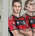 Flamengo homenageia Filipe Luís e Rodrigo Caio, no ingresso do jogo com o Cuiabá –  Foto: Divulgação/Flamengo / Jogada10