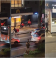 Segundo a PM, os policiais fizeram a proteção das pessoas que estavam em um hotel ao lado  Foto: Reprodução/ X
