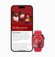 O Apple Watch Series 9 PRODUCT(RED) é o dispositivo de destaque da Maçã para este Dia Mundial do Combate à AIDS (Imagem: Divulgação/Apple)  Foto: Canaltech