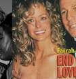 Ao centro, uma capa da 'People' anunciando o fim da história de amor entre Farrah Fawcett e Ryan O'Neal; nas laterais, o casal do filme 'Love Story'  Foto: Reproduções
