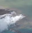 Imagem do momento de formação da mais nova ilha do mundo  Foto: BBC News Brasil