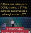 Posts tiram de contexto relatório da OCDE que menciona decisões do STF, mas em nenhum momento diz que a Corte é cúmplice da corrupção ou quaisquer crimes  Foto: Aos Fatos