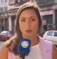 Repórter da record que foi atropelada ao vivo.   Foto: Foto: reprodução X @ Alfinetei