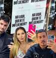 Ao fundo, o cartaz no centrão de SP; os influenciadores Felipe Neto, Virgínia Fonseca, Carlinhos Maia e Jojo Todynho: os seguidores param de viver a própria vida para sonhar com a realidade luxuosa dos ídolos da web  Foto: Fotomontagem: Blog Sala de TV