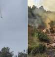 Acidente com lixo espacial perto de casa em Guangxi, China  Foto: Reprodução / Weibo