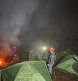 Bombeiros montam acampamento em área de queda de helicóptero na Serra da Mantiqueira, SP  Foto: Divulgação/Corpo de Bombeiros