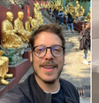 Fábio Porchat encosta rosto em assento de privada aquecida e brinca: ‘Boto a cara onde eu quiser’.  Foto: Reprodução/Instagram