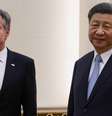 O secretário de Estado dos EUA, Antony Blinken, fotografado com o presidente da China, Xi Jinping, em junho de 2023  Foto: Getty Images / BBC News Brasil