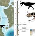 Local onde foi encontrado o fóssil do Tyrannosaurus mcraeensis e detalhes de seu crânio (Imagem: Dalman et al./Scientific Reports)  Foto: Canaltech
