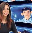 Alexa Devni em um programa de TV, com a imagem manipulada no 'Ídolos' que a expôs ao ridículo quando ainda se apresentava socialmente como um rapaz  Foto: Reprodução