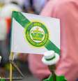 Bandeira da escola de samba Imperatriz Leopoldinense, no Carnaval de 2017  Foto: Brunomartinsimagens / iStock
