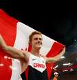 Shawnacy Barber, do Canadá, comemora após ganhar medalha de ouro no salto com vara na final do 15º IAAF Campeonato Mundial de Atletismo, em Pequim, na China, 24 de agosto de 2015  Foto: Cameron Spencer/Getty Images