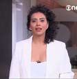 Aline Midlej teve o retorno ao trabalho festejado pelos colegas que participaram ao vivo do 'J10'  Foto: Reprodução/TV