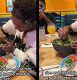 Cliente é surpreendida com ingredientes para preparar guacamole na mesa  Foto: Reprodução/TikTok