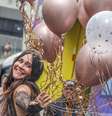 Alessandra Negrini exibe fantasia de debutante durante celebração de 15 anos da festa Baixo Augusta  Foto: Ricardo Matsukawa/Terra