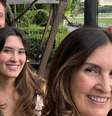 Fátima Bernardes com a filha, Beatriz, e o novo genro, Caio Freitas  Foto: Reprodução/Instagram