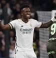 Vinicius Jr. comemora seu gol contra o Girona   Foto: OSCAR DEL POZO | AFP via Getty Images / Esporte News Mundo