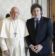 Papa Francisco recebe Javier Milei no Vaticano  Foto: EPA / Ansa - Brasil
