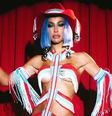 Sabrina Sato usou peruca azul e look de franjas no Rio de Janeiro  Foto: Reprodução/Instagram