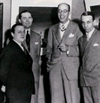 Da esquerda para a direita: Cândido Portinari, Antônio Bento, Mário de Andrade e Rodrigo Melo Franco no Palace Hotel, Rio de Janeiro em 1936  Foto: Wikimedia Commons