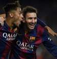 Trio MSN comemorando um gol do Barcelona (LLUIS GENE/AFP)  Foto: Esporte News Mundo