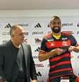 Fabrício Bruno concede entrevista coletiva, após renovação de contrato com o Flamengo  Foto: Vinícius Azevedo / ENM / Esporte News Mundo