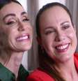 Michelle Barros e Regina Volpato na primeira chamada do 'Chega Mais'  Foto: Reprodução