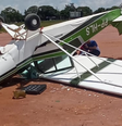 Durante o voo, a aeronave “pilonou”, que é quando a hélice toca no solo e vira.   Foto: Reprodução/Grupo Rio Claro SP