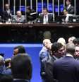 Plenário do Senado Federal durante sessão deliberativa ordinária. Na ordem do dia, Proposta de Emenda à Constituição 42/2023, que altera as condições de elegibilidade por militares da ativa das Forças Armadas. Participam: senador Sergio Moro (União-PR); senador Omar Aziz (PSD-AM). Foto: Jefferson Rudy/Agência Senado  Foto: Jefferson Rudy/Agência Senado / Estadão