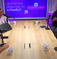 Fernando Campos recebe Gisele Jorgetti, Danubia Berlone e Fabio Silva no Papo Tech  Foto: Reprodução