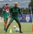 -  Foto: Lucas Merçon/Fluminense - Legenda: Felipe Melo em treinamento do Fluminense antes da decisão contra a LDU, do Equado / Jogada10