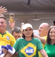 Jair Bolsonaro e Michelle na manifestação na Paulista, em São Paulo   Foto: Reprodução