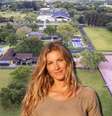 Gisele Büdnchen e a visão aérea de seu rancho, na Flórida, onde passa os dias livres em contato com a natureza e alguns bichos  Foto: Fotomontagem: Blog Sala de TV (Fotos: Reproduções)