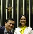 Sérgio Moro, senador, ao lado da mulher, a deputada Rosângela Moro  Foto: Gabriela Biló/Estadão / Estadão