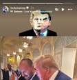 Eduardo Bolsonaro registra em story no instagram a chamada de vídeo do pai com o ex-presidente do EUA Donald Trump.  Foto: Reprodução/Instagram @bolsonarosp / Estadão