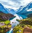 Fotografia aérea de bela natureza da Noruega.   Foto: iStock