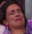 'BBB 24': Alane chora após levar bronca de Tadeu Schmidt ao vivo.  Foto: Reprodução, TV Globo / Purepeople