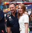 Christian Horner com Geri Halliwell em Monaco, ano passado  Foto: Reprodução/Beata Zawrzel/NurPhoto/Getty Images