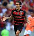 Pedro comemora um dos gols do Flamengo contra o Nova Iguaçu  Foto: Buda Mendes/Getty Images