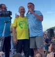O governador de Santa Catarina, Jorginho Mello (PL), e o ex-presidente Jair Bolsonaro (PL) participam de evento em Balneário Camboriú (SC).  Foto: @jorginhomello via X (antigo Twitter) / Estadão
