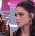 Thais Fersoza foi flagrada usando o celular durante entrevista com Fernanda.  Foto: Reprodução, globoplay / Purepeople