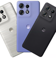 O Motorola Edge 50 Pro chega nas cores Moonlight Pearl (branco), Luxe Lavender (violeta) e Black Beauty (preto) (Imagem: Motorola/Flipkart)  Foto: Canaltech