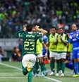  Foto: Fabio Menotti/Palmeiras - Legenda: Veiga fez o primeiro gol do Palmeiras na final do Paulista / Jogada10