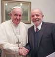 Papa Francisco e Lula durante encontro no Vaticano  Foto: Ricardo Stuckert / Ansa - Brasil